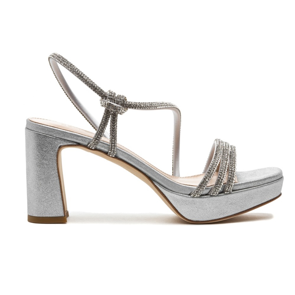 PELLE MODA Brand New DARINE SANDAL SILVER Size 10 - Picture 2 of 9